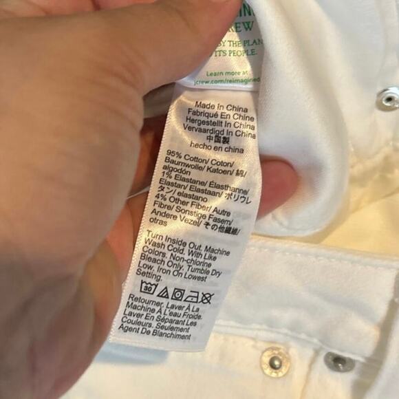 NWT J.Crew Petite Curvy Essential Stretch Straight Jean In White Size 26P - Picture 5 of 7